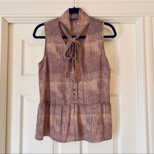 RW&Co. Dusty Rose Pinstripe Neck Tie Top, small